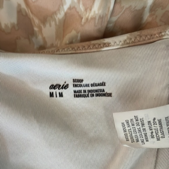 Aerie Leopard Longline Scoop Bikini Top and High Cut Cheeky Bikini Bottom - Picture 6 of 7